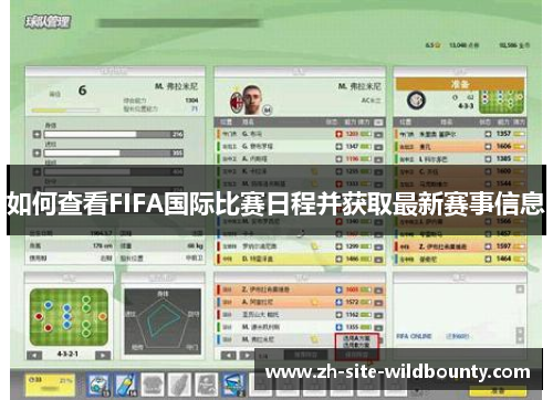 如何查看FIFA国际比赛日程并获取最新赛事信息